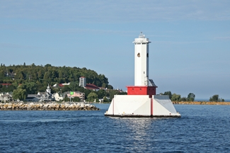 Modern Postcard Details about   Michigan Lighthouses Guardians of Mackinac Round Island etc MI 